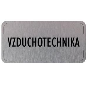 Cedulka na dveře - Vzduchotechnika, hliníková tabulka, 160 x 80 mm