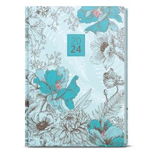 Daily Diary 2024 David Lamino A5 - Light Blue