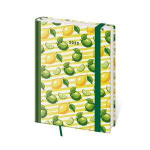 Daily diary B6 2023 Vario with rubber band - Lime