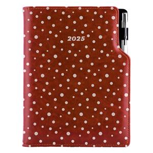 Diář DESIGN weekly special A5 2025 - brown - dots