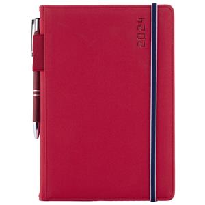 Diary AMOS weekly A5 2024 Czech - red/blue rubber band