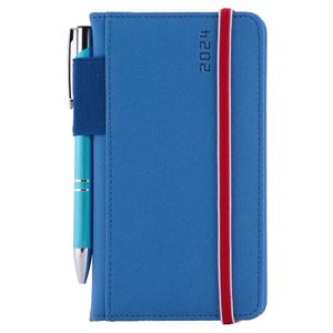 Diary AMOS weekly pocket 2024 Czech - blue/red rubber band