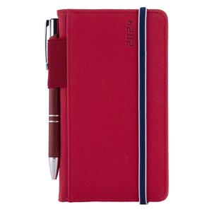 Diary AMOS weekly pocket 2024 Czech - red/blue rubber band