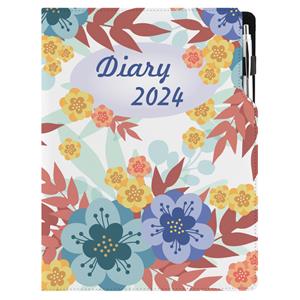 Diary DESIGN daily A4 2024 - Autumn flowers