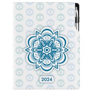 Diary DESIGN daily A4 2024 - Mandala blue