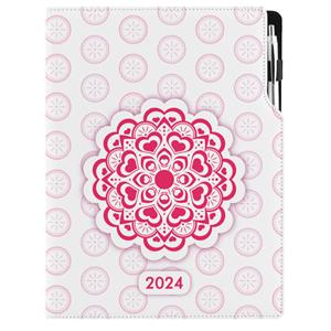 Diary DESIGN daily A4 2024 - Mandala red