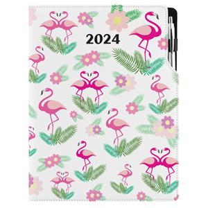 Diary DESIGN daily A4 2024 PL - Flamingo