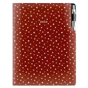 Diary DESIGN daily A4 2025 - brown - dots