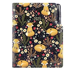 Diary DESIGN daily A5 2025 CZ - black - Fox