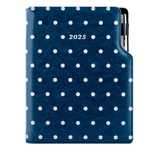 Diary DESIGN daily A5 2025 CZ - blue - dots