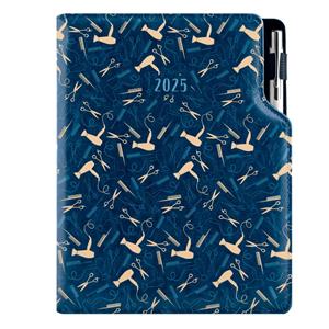 Diary DESIGN daily A5 2025 CZ - blue - Hairdresser