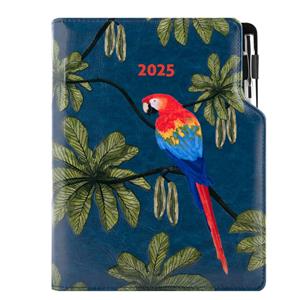 Diary DESIGN daily A5 2025 CZ - blue - parrot