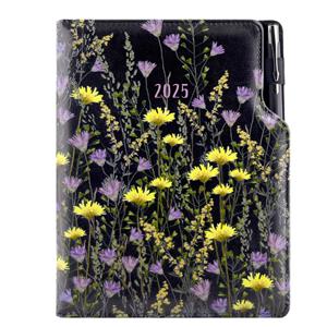 Diary DESIGN daily A5 2025 PL - black - meadow