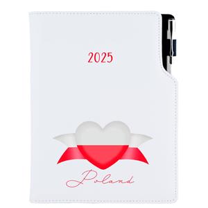 Diary DESIGN daily A5 2025 PL - white - Polish - flag