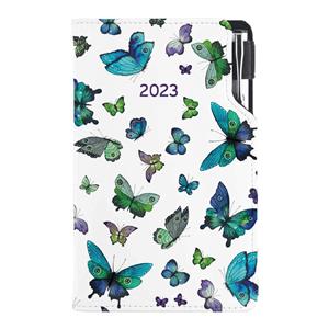 Diary DESIGN weekly pocket 2023 CZ - Blue Butterfly