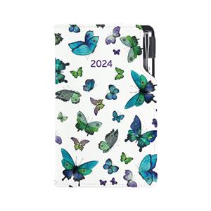 Diary DESIGN weekly pocket 2024 PL - Blue Butterfly