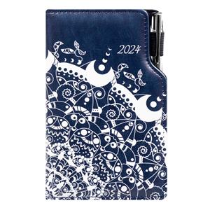 Diary DESIGN weekly pocket 2024 polish - blue - ornament