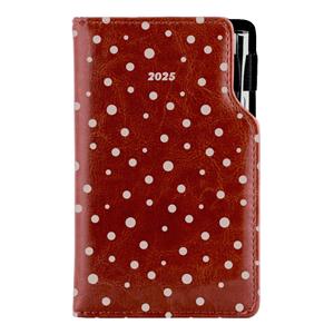 Diary DESIGN weekly pocket 2025 CZ - brown - dots