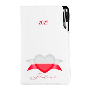 Diary DESIGN weekly pocket 2025 CZ - white - Polish - flag