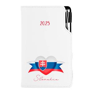 Diary DESIGN weekly pocket 2025 CZ - white - Slovakia - flag