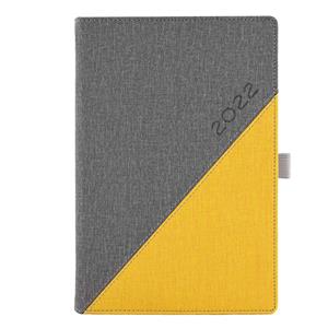 Diary DIEGO daily A5 2022 Polish - grey/yellow