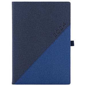 Diary DIEGO weekly A4 2024 Polish - blue/dark blue