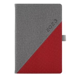 Diary DIEGO weekly A5 2023 Polish - grey/red