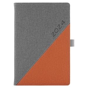 Diary DIEGO weekly A5 2024 Polish - grey/orange