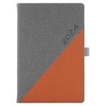 Diary DIEGO weekly A5 2024 Polish - grey/orange