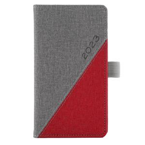 Diary DIEGO weekly pocket 2023 Czech - grey/red