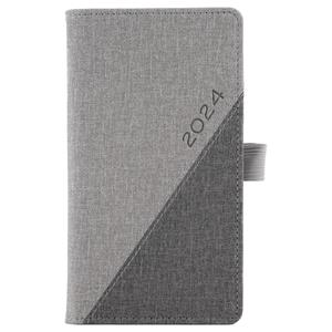 Diary DIEGO weekly pocket 2024 Czech - grey/dark grey