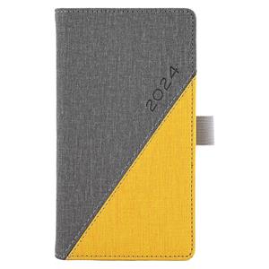 Diary DIEGO weekly pocket 2024 Czech - grey/yellow