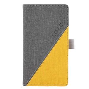 Diary DIEGO weekly pocket A5 2022 Polish - grey/yellow