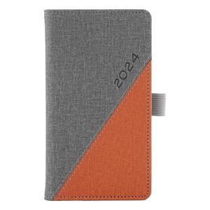 Diary DIEGO weekly pocket A5 2024 Slovak - grey/orange