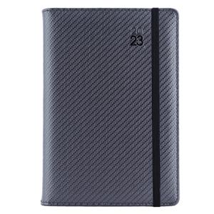 Diary ELASTIC daily A5 2023 Slovak - grafit/black rubber band