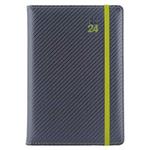 Diary ELASTIC weekly A5 2024 Polish - grafit/green rubber band