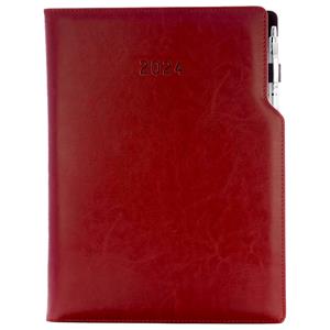 Diary GEP with ballpoint daily A4 2024 - bordeaux