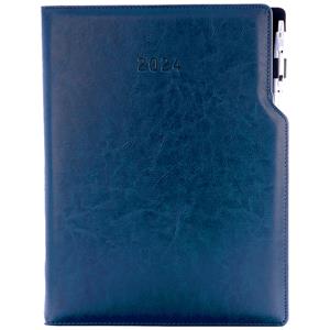 Diary GEP with ballpoint daily A4 2024 - dark blue