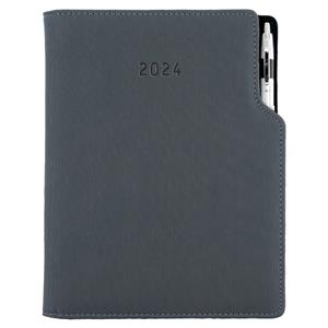 Diary GEP with ballpoint daily A4 2024 - grey