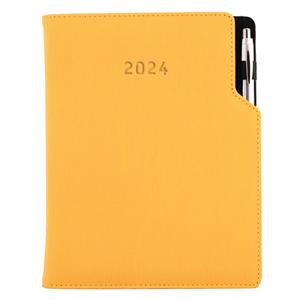 Diary GEP with ballpoint daily A4 2024 - mustard