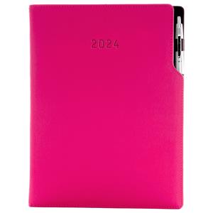 Diary GEP with ballpoint daily A4 2024 - pink