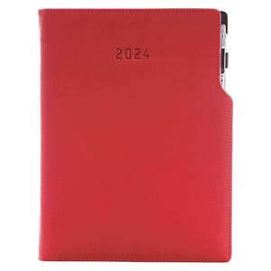 Diary GEP with ballpoint daily A4 2024 - red