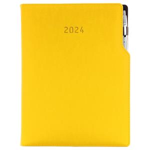 Diary GEP with ballpoint daily A4 2024 - yellow