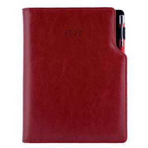 Diary GEP with ballpoint daily A5 2023 Slovak - bordeaux