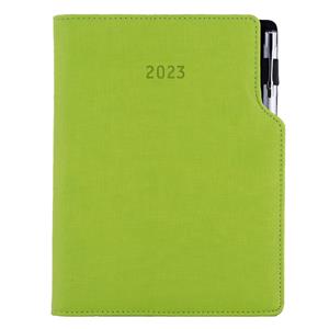 Diary GEP with ballpoint daily A5 2023 Slovak - light green