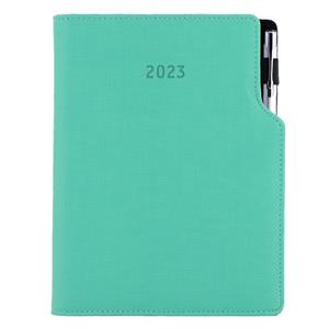 Diary GEP with ballpoint daily A5 2023 Slovak - mint