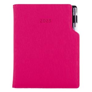 Diary GEP with ballpoint daily A5 2023 Slovak - pink