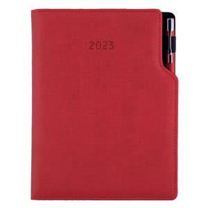 Diary GEP with ballpoint daily A5 2023 Slovak - red