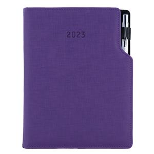 Diary GEP with ballpoint daily A5 2023 Slovak - violet