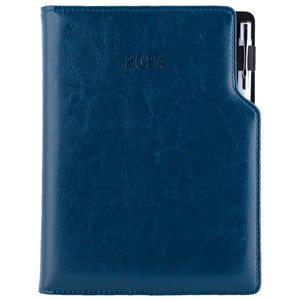 Diary GEP with ballpoint daily A5 2024 Slovak - dark blue